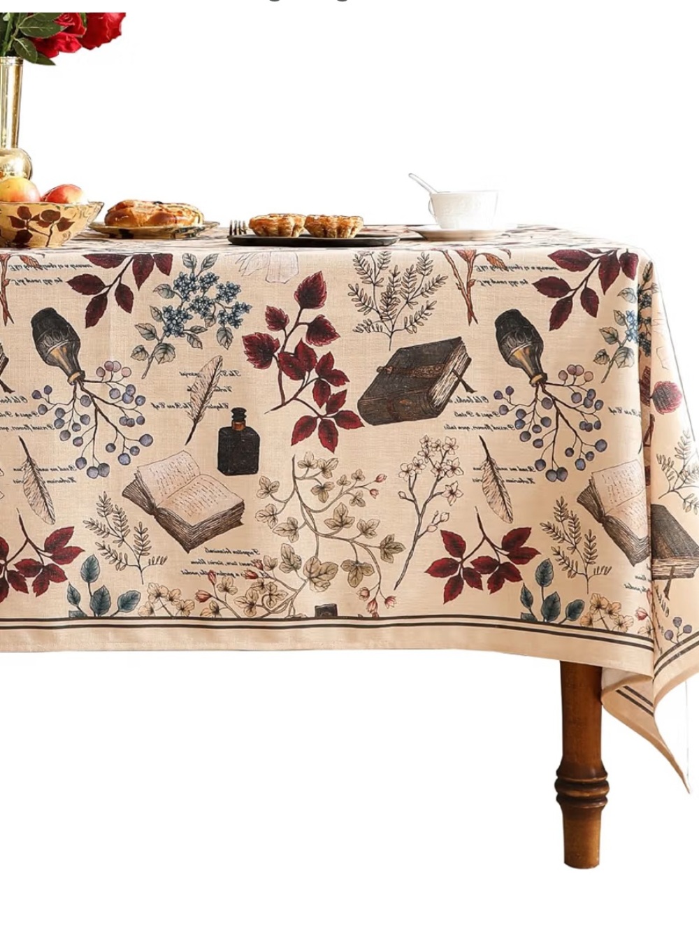 Designer French Linen Rectangular Tablecloth - Picture 6 of 10